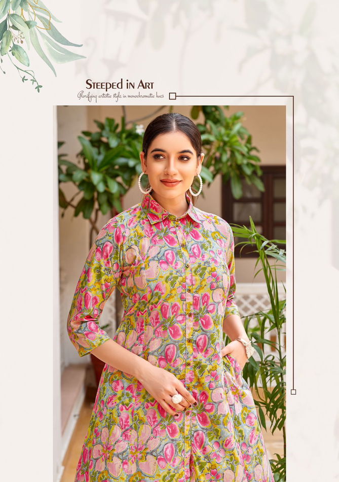  Shifra By Zoori Rayon Print Cord Set Kurti With Bottom Wholesale Market In Surat